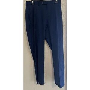 Calvin Klein Men's Blue Slim-Fit Flat-Front Trousers Dress Pants Size 32W x 30L